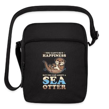 Sea Otter Lover Pun Funny - Upright Crossbody Bag - black - Front