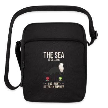 Sea Otter Lover Pun Funny - Upright Crossbody Bag - black - Front