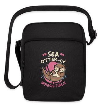 Sea Otter Lover Pun Funny - Upright Crossbody Bag - black - Front
