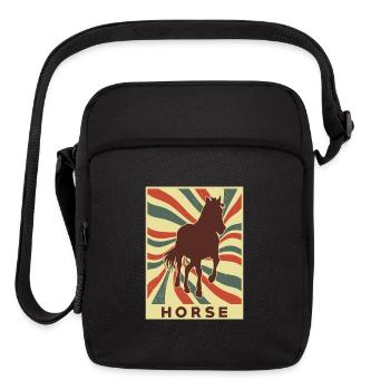 Horse Retro Vintage - Upright Crossbody Bag - black - Front