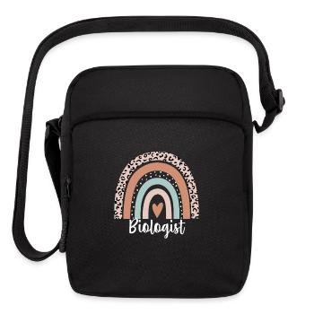 Biologist Rainbow Leopard Funny Biologist - Upright Crossbody Bag - black - Front