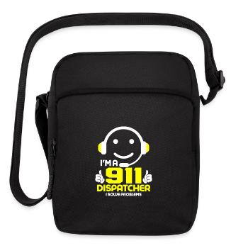 I'm A 911 Dispatcher I Solve Problems Operator Eme - Upright Crossbody Bag - black - Front