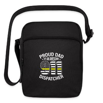 Proud Dad Of An Awesome 911 Dispatcher Emergency O - Upright Crossbody Bag - black - Front