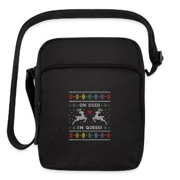 Queer ugly Christmas sweater - Upright Crossbody Bag - black - Front