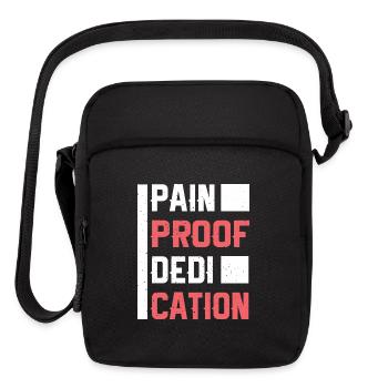Pain Proof Dedication typography T shirt - Upright Crossbody Bag - black - Front