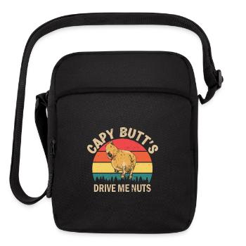 Capybara Funny Capibara Capy Butt - Upright Crossbody Bag - black - Front