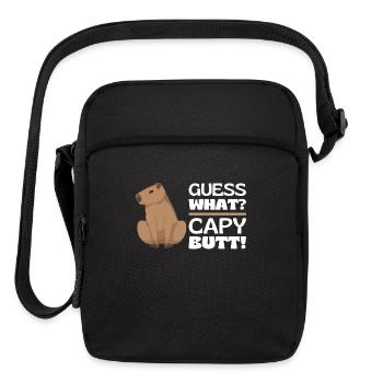 Guess What Capy Butt Funny Capybara Meme Capibara - Upright Crossbody Bag - black - Front
