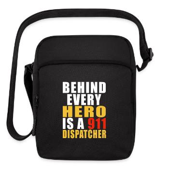 Behind Every Hero Is a 911 Dispatcher - Upright Crossbody Bag - black - Front