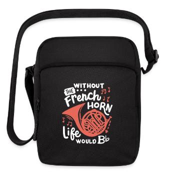 French Horn Player Hornist - Upright Crossbody Bag - black - Front