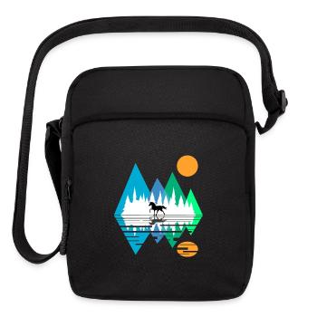GEOMETRIC MOUNTAIN HORSE - Upright Crossbody Bag - black - Front