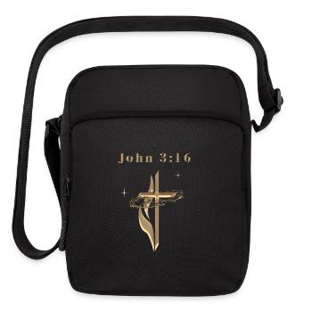 John 3:16 - Upright Crossbody Bag - black - Front