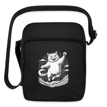 Cat Practices Karate - Upright Crossbody Bag - black - Front
