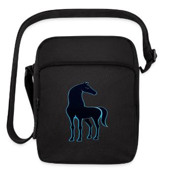 Design horse coulerful neuon - Upright Crossbody Bag - black - Front