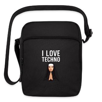 I Love Techno – Pray for the Drop - Upright Crossbody Bag - black - Front