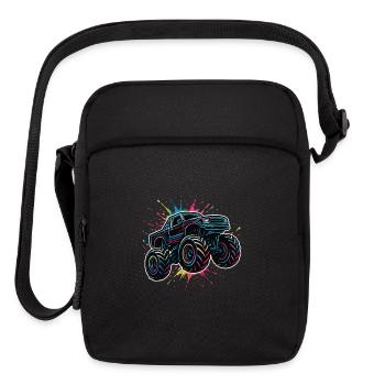 Colorful Monster Truck Neon Splash - Upright Crossbody Bag - black - Front