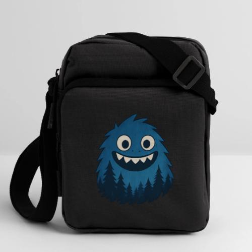 Whimsical Blue Forest Monster – Cute Cartoon Night - Upright Crossbody Bag