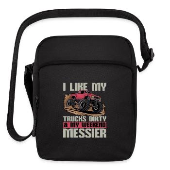 Mud Racing I Like My Trucks Dirty Mud Bogging - Upright Crossbody Bag - black - Front