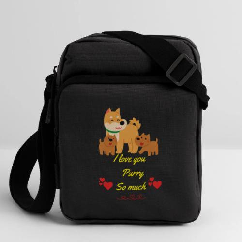 Cute Dog Family Love – “I Love You Purry So much - Upright Crossbody Bag