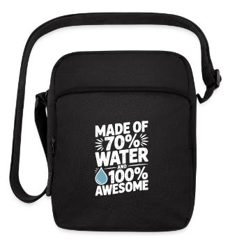 Made of 70% Water and 100% Awesome - Upright Crossbody Bag - black - Front