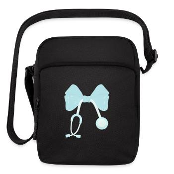 Medical Stethoscope with Bow Accent - Upright Crossbody Bag - black - Front