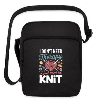I Just Need to Knit Therapy - Upright Crossbody Bag - black - Front