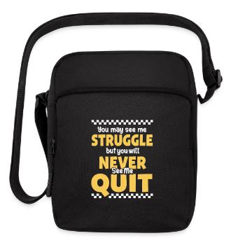 Never Quit Perseverance Quote - Upright Crossbody Bag - black - Front