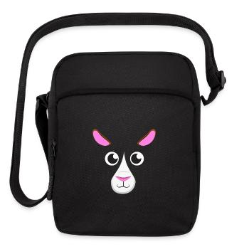 Cute Cartoon Guinea Pig Face Simple Minimalist Pet - Upright Crossbody Bag - black - Front