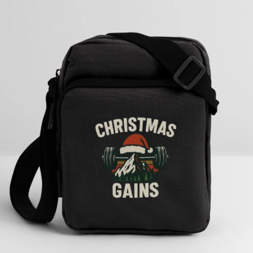 Christmas Gains – Santa Barbell Power - Upright Crossbody Bag
