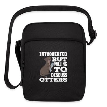 Sea Otter Cartoon Introverted - Upright Crossbody Bag - black - Front