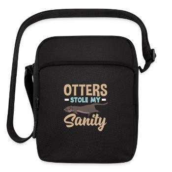 Sea Otter Cartoon Sanity - Upright Crossbody Bag - black - Front