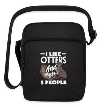 Sea Otter 3 People - Upright Crossbody Bag - black - Front