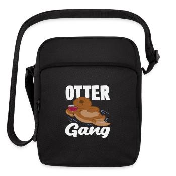 Sea Otter Cartoon Gang - Upright Crossbody Bag - black - Front