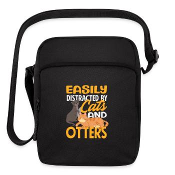 Cats Sea Otter Cartoon - Upright Crossbody Bag - black - Front