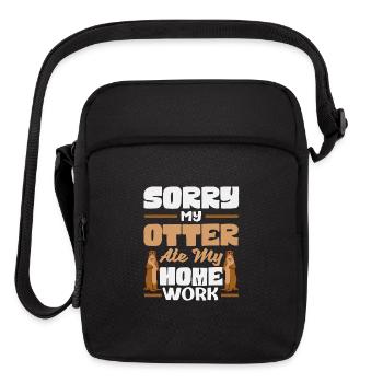 Sea Otter Cartoon - Upright Crossbody Bag - black - Front