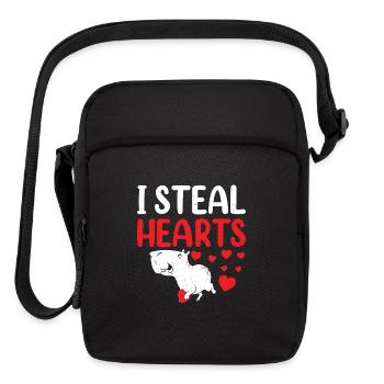 I steal Hearts Capybara Valentines Day - Upright Crossbody Bag - black - Front