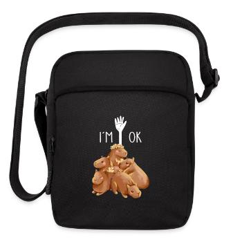 I'm ok Capybara Capibara Capy - Upright Crossbody Bag - black - Front