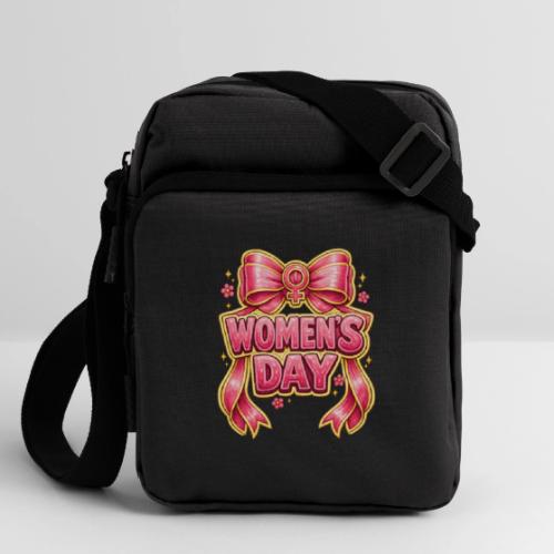 Cute Pink Bow Women’s Day Feminist Symbol - Upright Crossbody Bag