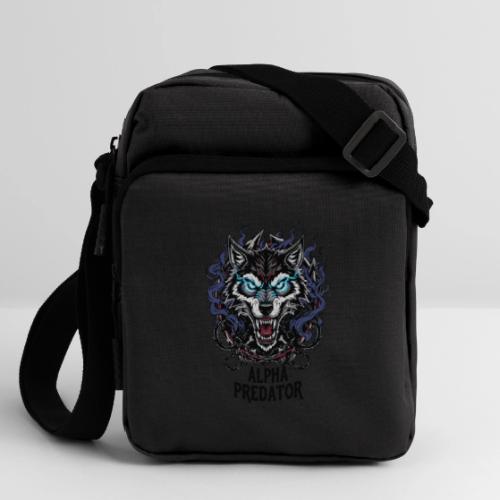 Alpha Predator Wolf Fierce Neon Eyes - Upright Crossbody Bag