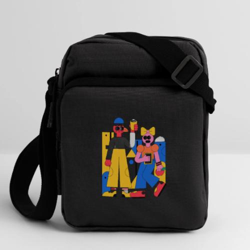 Bold Geometric Duo Pop Art - Upright Crossbody Bag