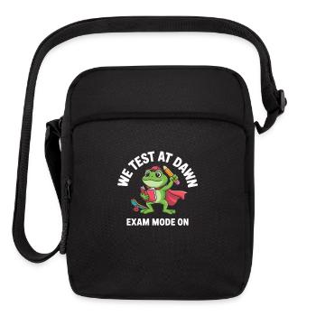 We Test At Dawn Frog Exam Mode On Funny Student  - Upright Crossbody Bag - black - Front
