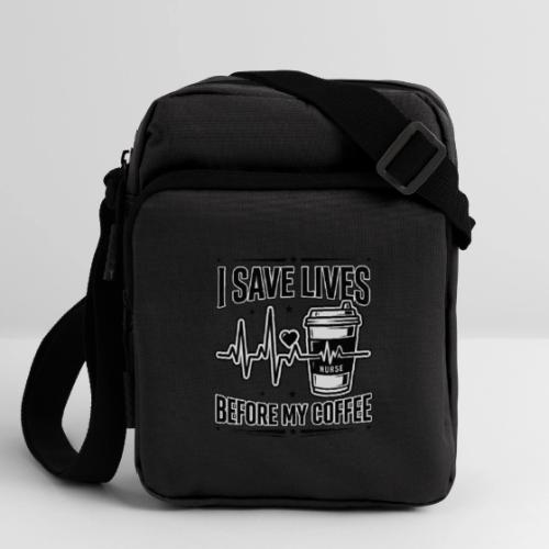 Nurse Coffee Humor - Saving Lives - Upright Crossbody Bag