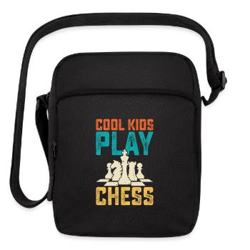 Cool Kids Play Chess - Upright Crossbody Bag - black - Front