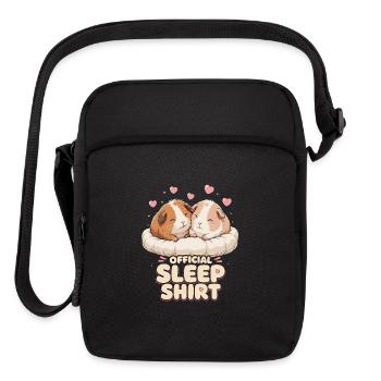  Official Sleep Shirt Cute Guinea Pig Couple - Upright Crossbody Bag - black - Front