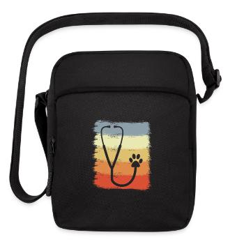 Stethoscope Drawing - Upright Crossbody Bag - black - Front