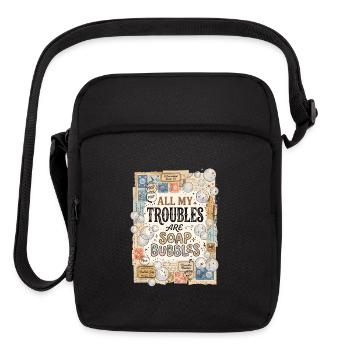All My Troubles Are Soap Bubbles - Upright Crossbody Bag - black - Front