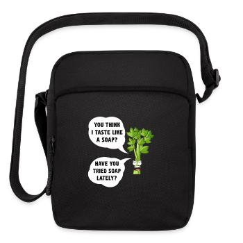 Celery Soap Pun Cartoon - Upright Crossbody Bag - black - Front