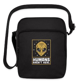 Alien Extraterrestrial Space Humans Aren't Real - Upright Crossbody Bag - black - Front