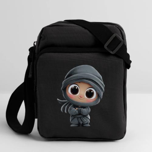 Cute Cartoon Baby Ninja Standing with Big Smile - Upright Crossbody Bag
