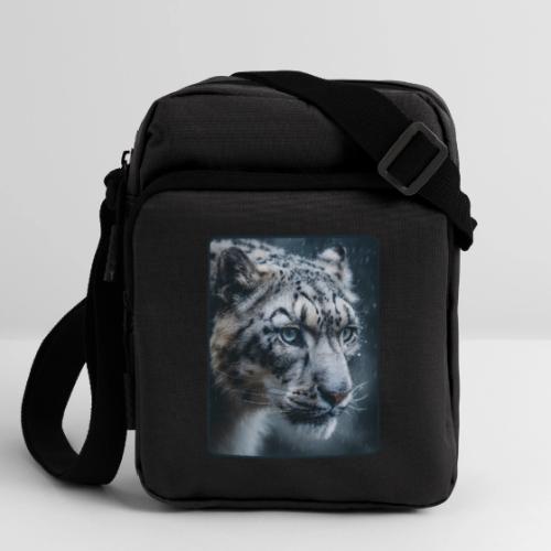 Snow Leopard Blue Eyes Design - Upright Crossbody Bag