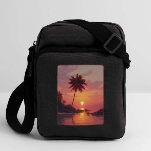 Tropical Beach Sunset Palm Design - Upright Crossbody Bag
